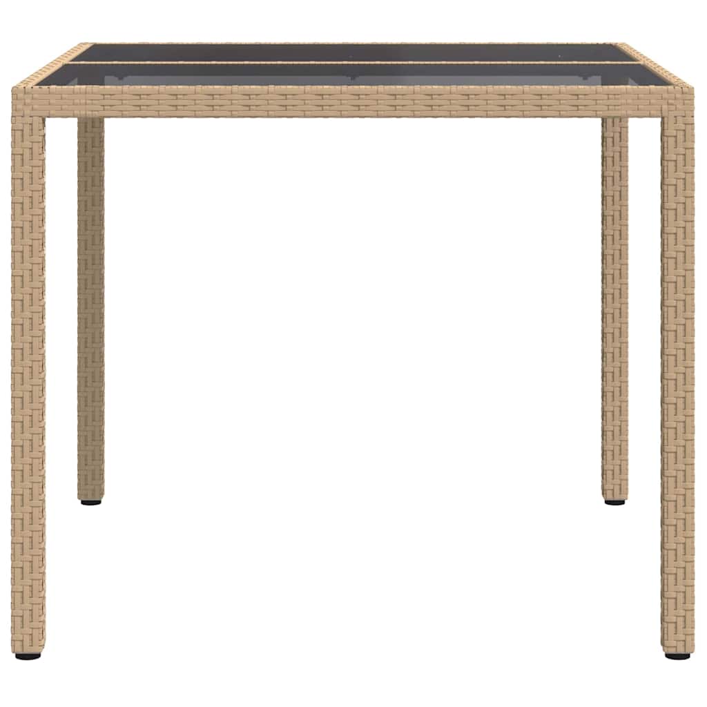 vidaXL Garden Table Beige 90 x 90 x 75 cm Poly Rattan
