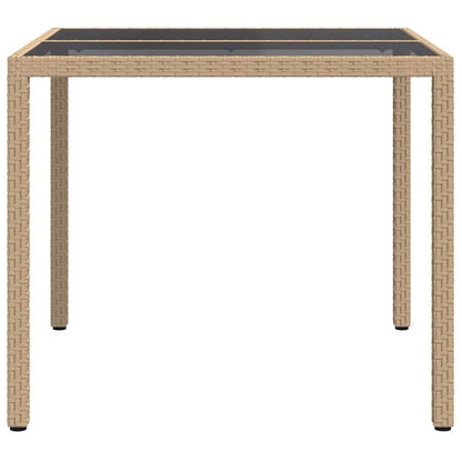vidaXL Garden Table Beige 90 x 90 x 75 cm Poly Rattan