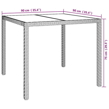 vidaXL Garden Table Beige 90 x 90 x 75 cm Poly Rattan