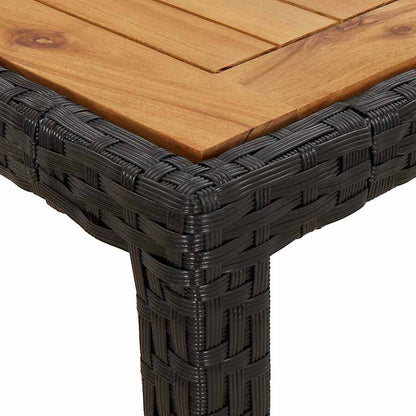 vidaXL Garden Table Black 90 x 90 x 75 cm Poly Rattan
