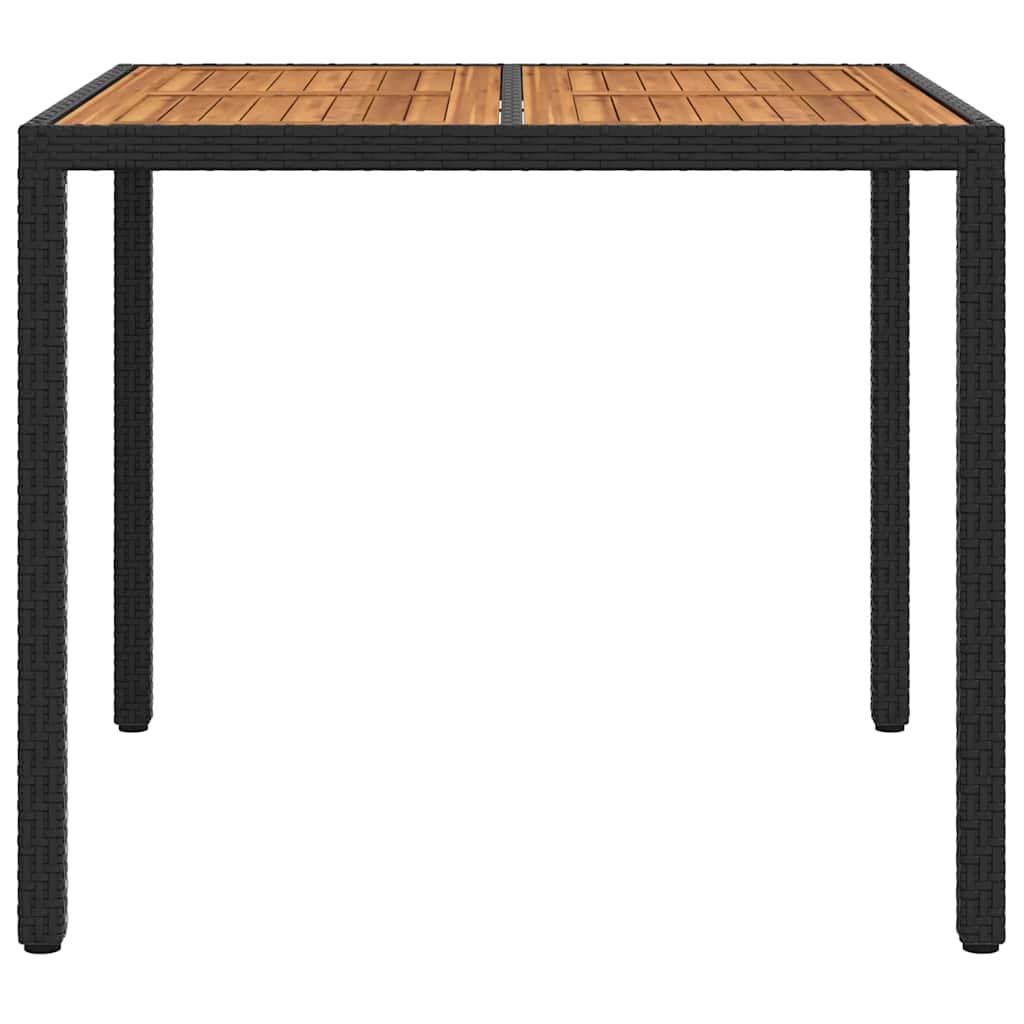 vidaXL Garden Table Black 90 x 90 x 75 cm Poly Rattan