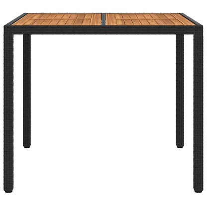 vidaXL Garden Table Black 90 x 90 x 75 cm Poly Rattan
