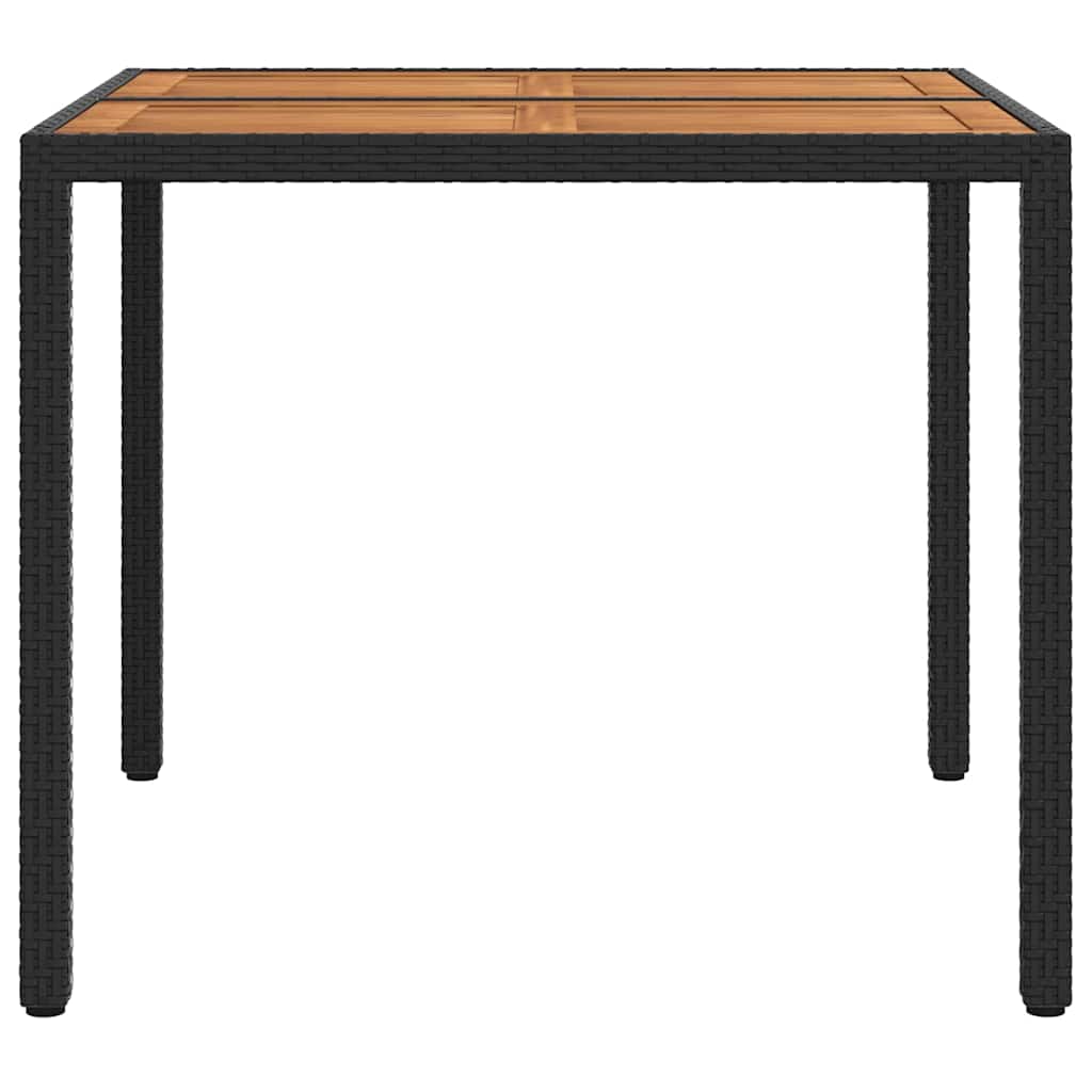 vidaXL Garden Table Black 90 x 90 x 75 cm Poly Rattan