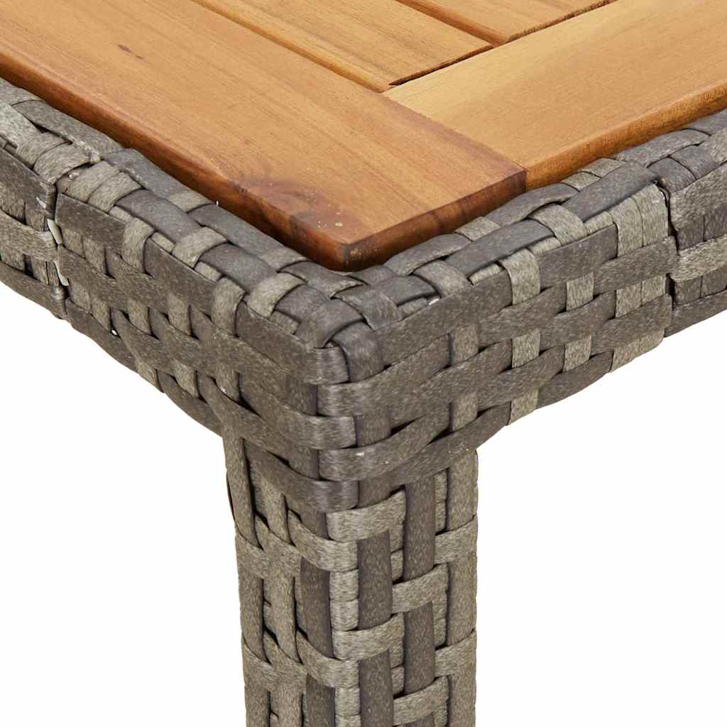 vidaXL Garden Table Grey 90 x 90 x 75 cm Poly Rattan