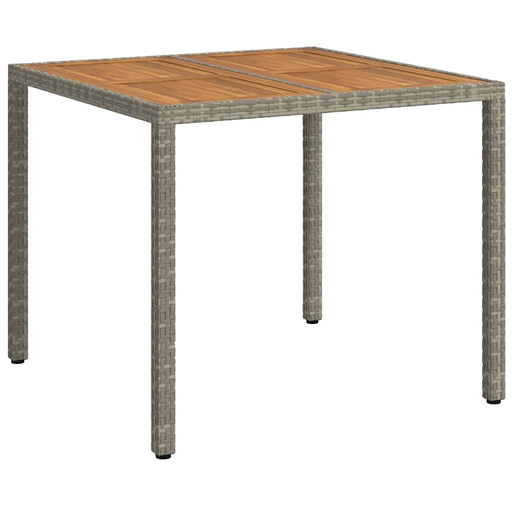 vidaXL Garden Table Grey 90 x 90 x 75 cm Poly Rattan