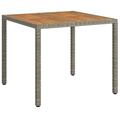 vidaXL Garden Table Grey 90 x 90 x 75 cm Poly Rattan