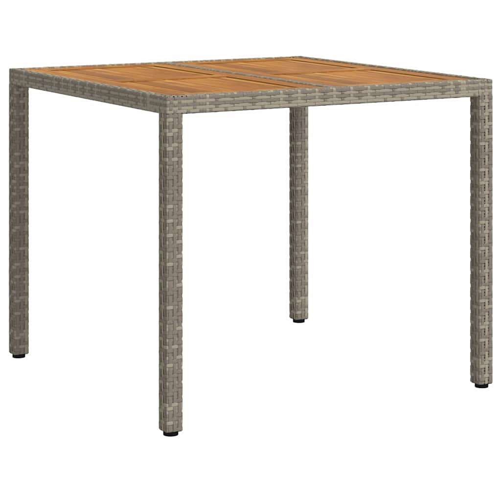 vidaXL Garden Table Grey 90 x 90 x 75 cm Poly Rattan