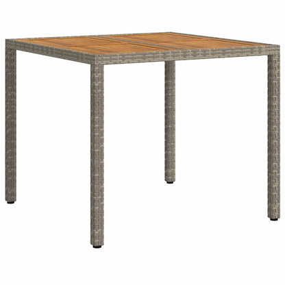 vidaXL Garden Table Grey 90 x 90 x 75 cm Poly Rattan