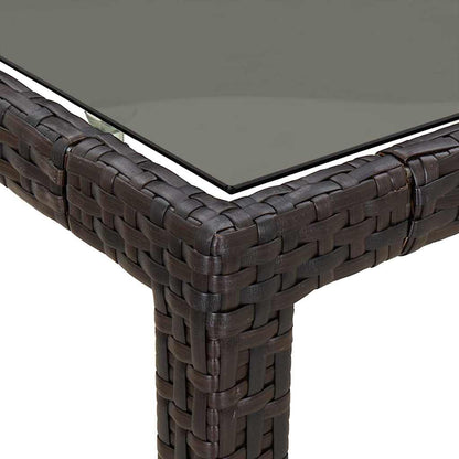 vidaXL Garden Table Brown 150 x 90 x 75 cm Poly Rattan