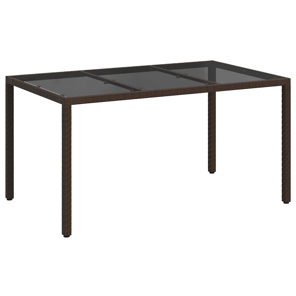 vidaXL Garden Table Brown 150 x 90 x 75 cm Poly Rattan