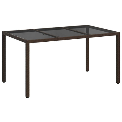 vidaXL Garden Table Brown 150 x 90 x 75 cm Poly Rattan