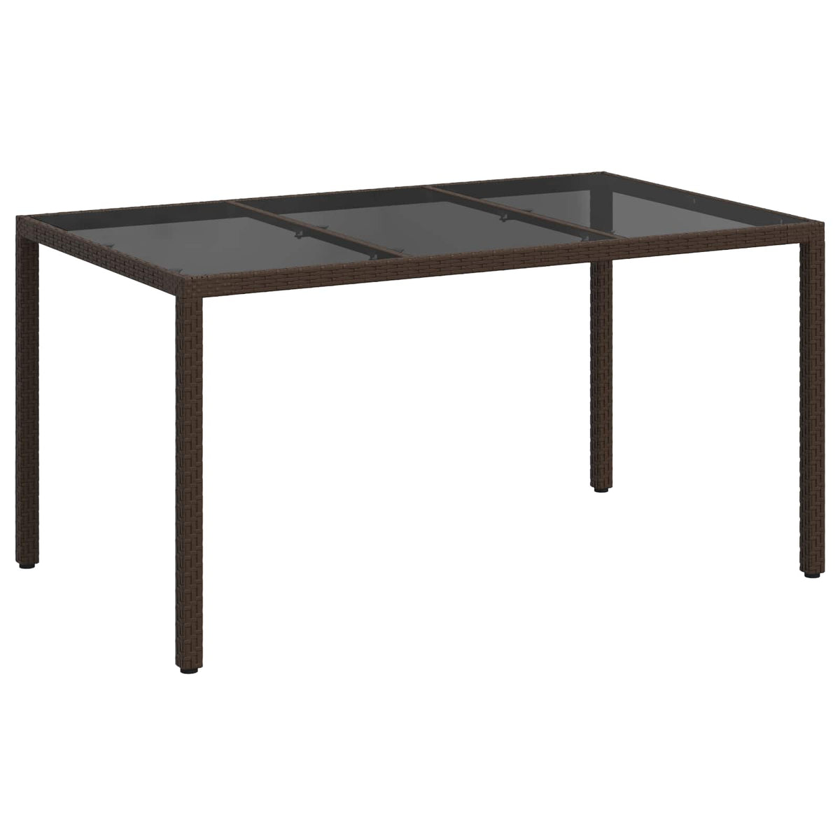 vidaXL Garden Table Brown 150 x 90 x 75 cm Poly Rattan