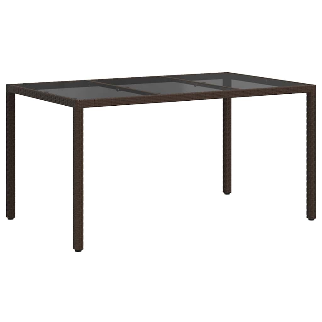 vidaXL Garden Table Brown 150 x 90 x 75 cm Poly Rattan