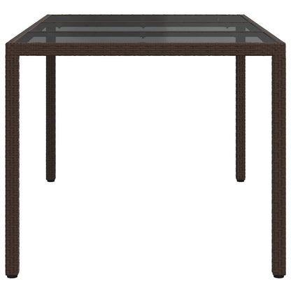 vidaXL Garden Table Brown 150 x 90 x 75 cm Poly Rattan