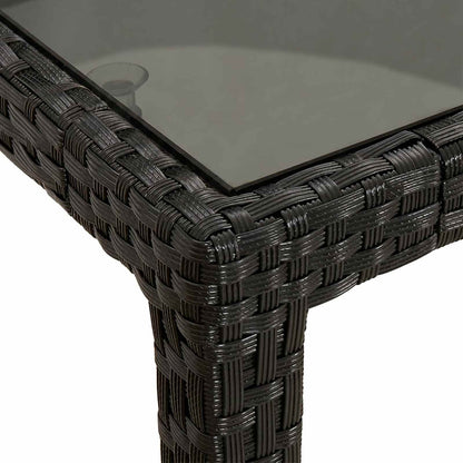 vidaXL Garden Table Black 150 x 90 x 75 cm Poly Rattan