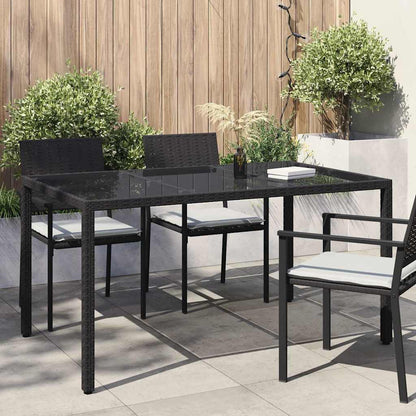 vidaXL Garden Table Black 150 x 90 x 75 cm Poly Rattan