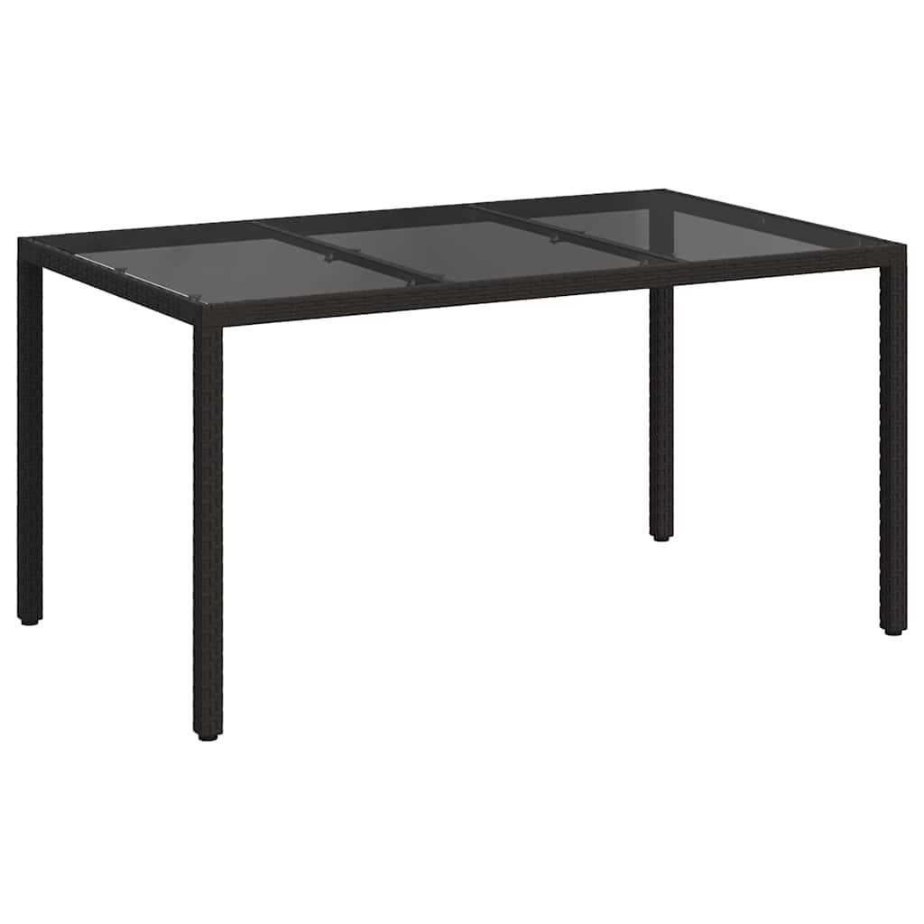 vidaXL Garden Table Black 150 x 90 x 75 cm Poly Rattan