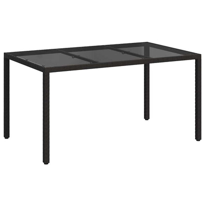 vidaXL Garden Table Black 150 x 90 x 75 cm Poly Rattan