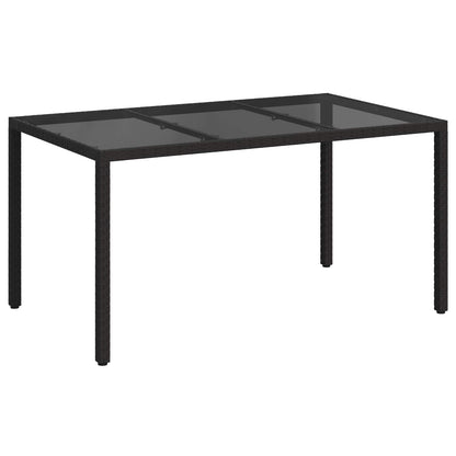 vidaXL Garden Table Black 150 x 90 x 75 cm Poly Rattan