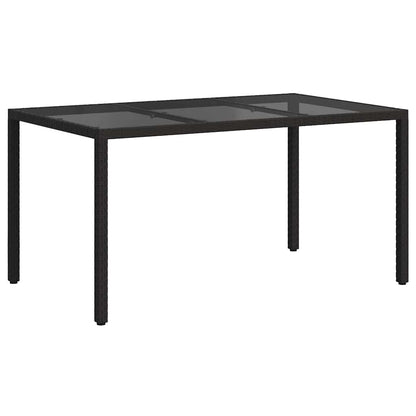 vidaXL Garden Table Black 150 x 90 x 75 cm Poly Rattan