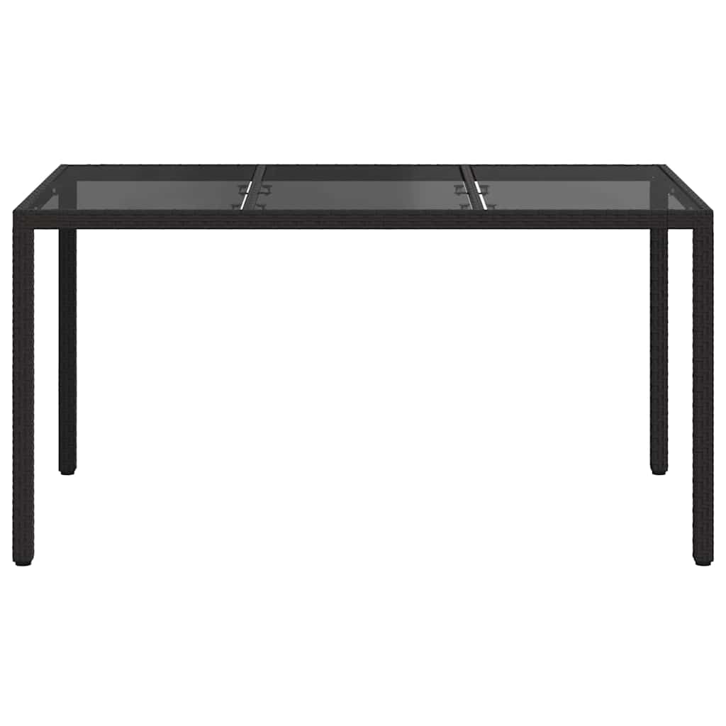 vidaXL Garden Table Black 150 x 90 x 75 cm Poly Rattan