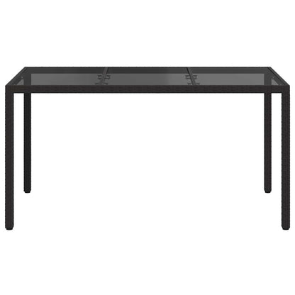 vidaXL Garden Table Black 150 x 90 x 75 cm Poly Rattan