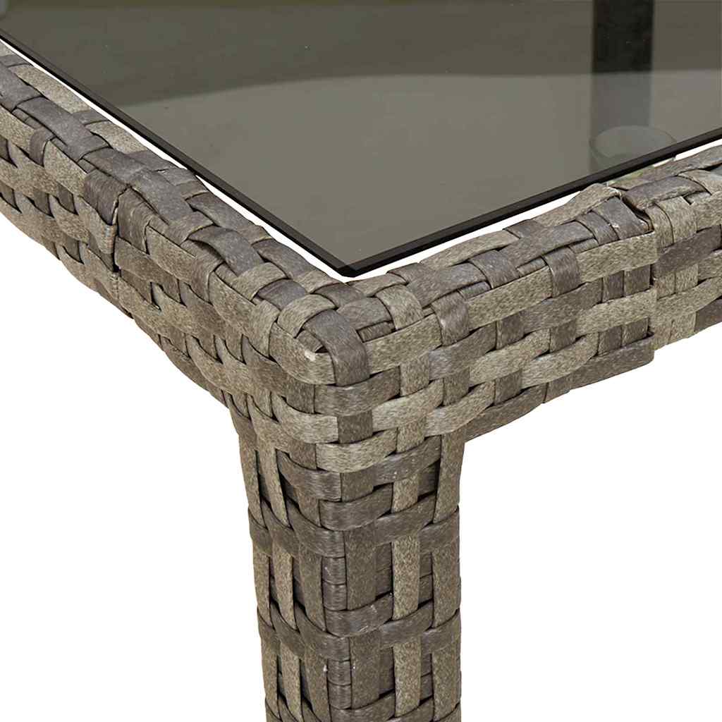 vidaXL Garden Table Grey 150 x 90 x 75 cm Poly Rattan