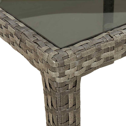 vidaXL Garden Table Grey 150 x 90 x 75 cm Poly Rattan
