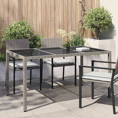 vidaXL Garden Table Grey 150 x 90 x 75 cm Poly Rattan