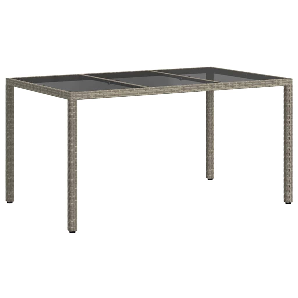 vidaXL Garden Table Grey 150 x 90 x 75 cm Poly Rattan