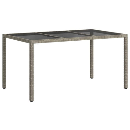 vidaXL Garden Table Grey 150 x 90 x 75 cm Poly Rattan