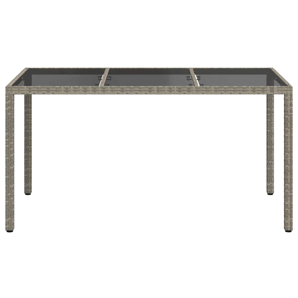 vidaXL Garden Table Grey 150 x 90 x 75 cm Poly Rattan