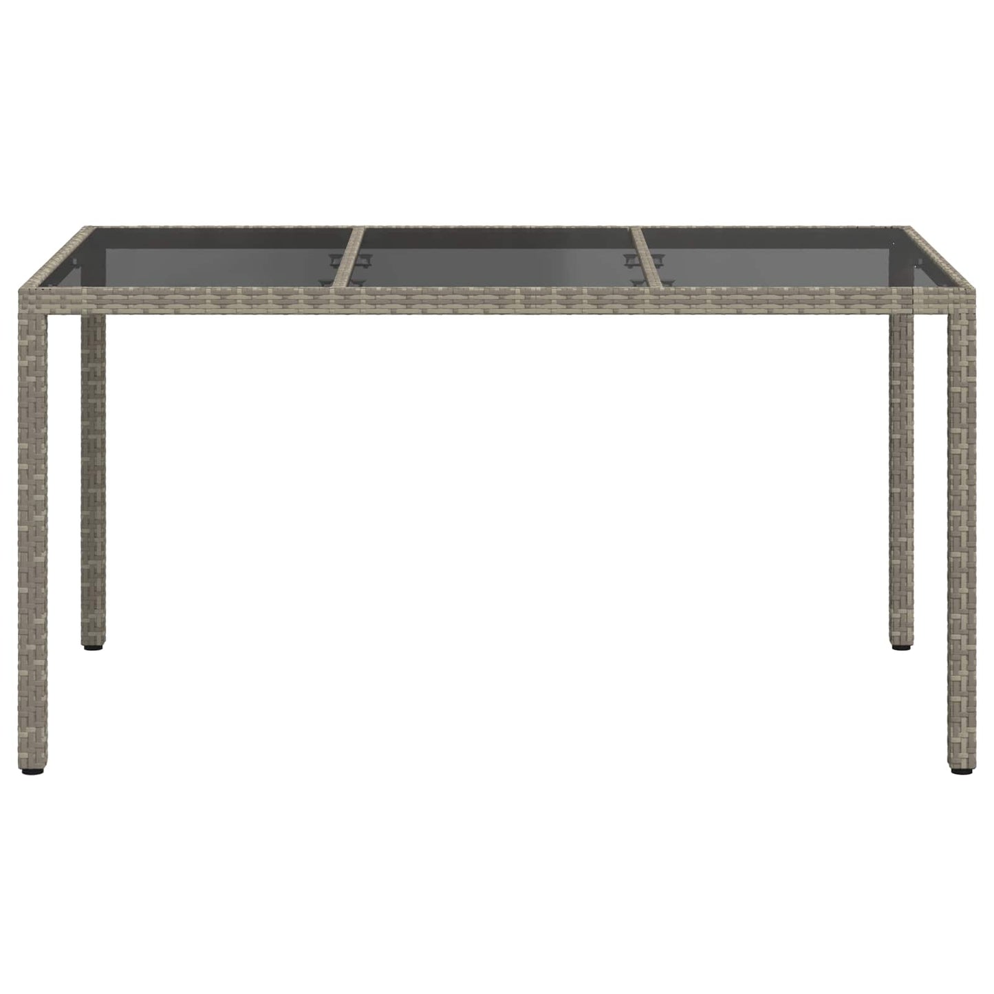 vidaXL Garden Table Grey 150 x 90 x 75 cm Poly Rattan