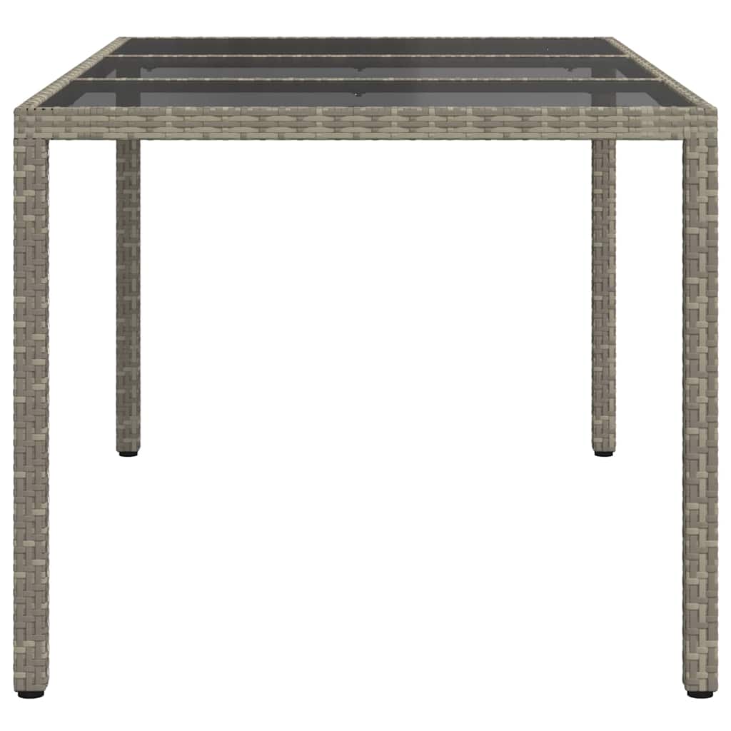 vidaXL Garden Table Grey 150 x 90 x 75 cm Poly Rattan