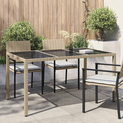 vidaXL Garden Table Beige 150 x 90 x 75 cm Poly Rattan