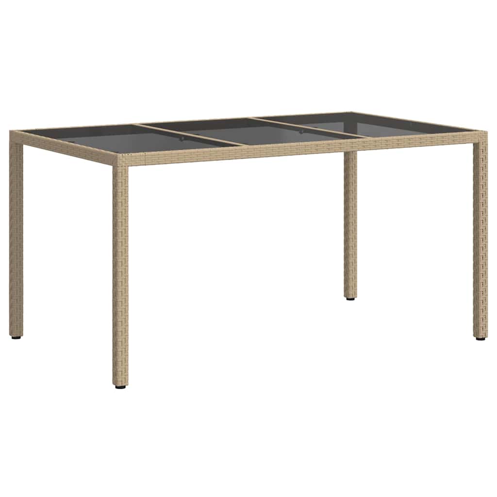 vidaXL Garden Table Beige 150 x 90 x 75 cm Poly Rattan