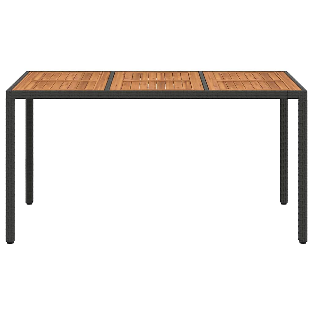 vidaXL Garden Table Black 150 x 90 x 75 cm Poly Rattan
