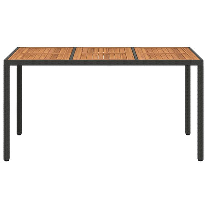 vidaXL Garden Table Black 150 x 90 x 75 cm Poly Rattan