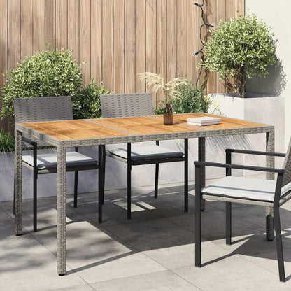 vidaXL Garden Table Grey 150 x 90 x 75 cm Poly Rattan