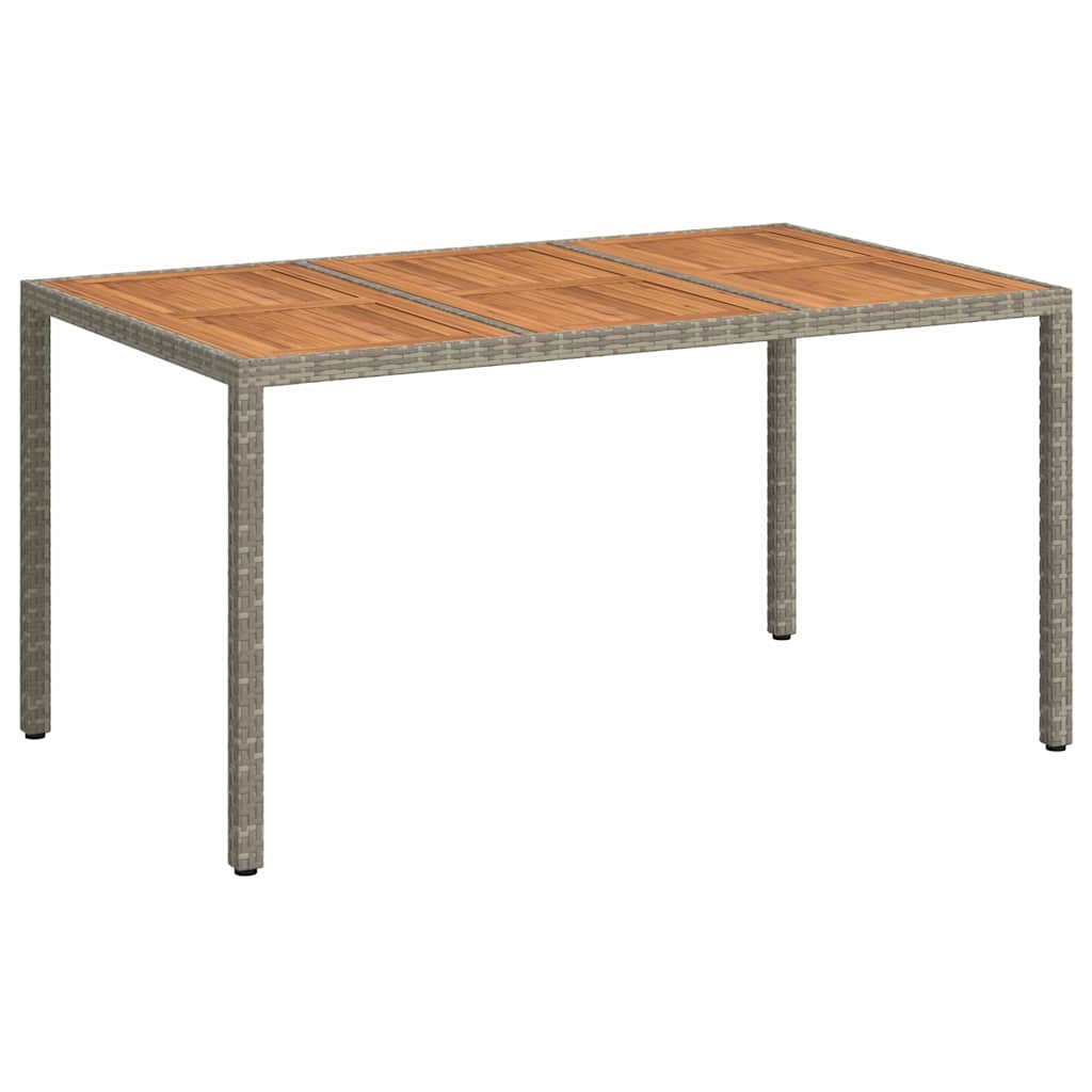 vidaXL Garden Table Grey 150 x 90 x 75 cm Poly Rattan