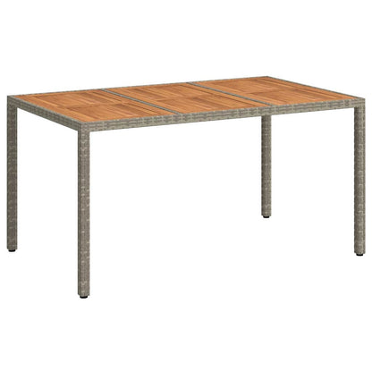 vidaXL Garden Table Grey 150 x 90 x 75 cm Poly Rattan