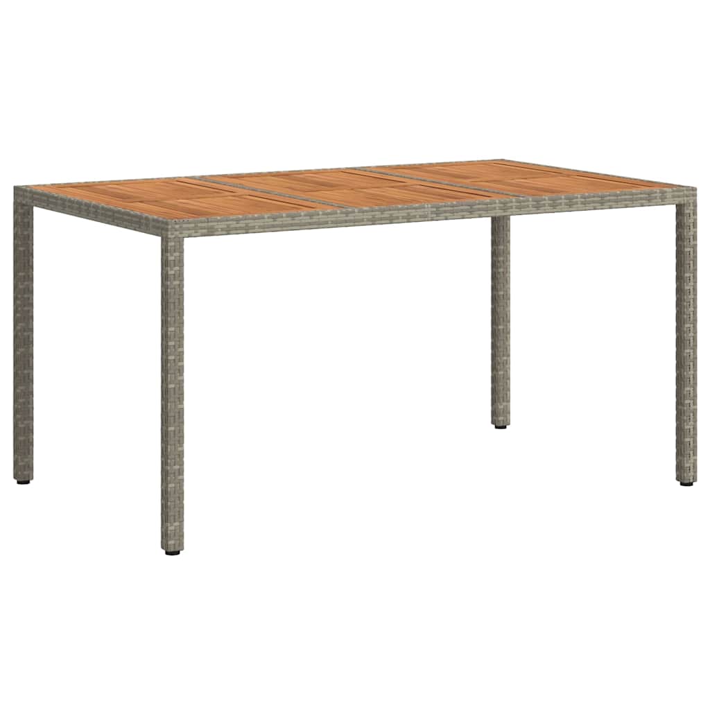vidaXL Garden Table Grey 150 x 90 x 75 cm Poly Rattan