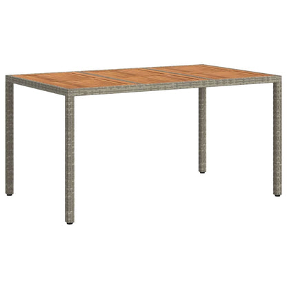 vidaXL Garden Table Grey 150 x 90 x 75 cm Poly Rattan