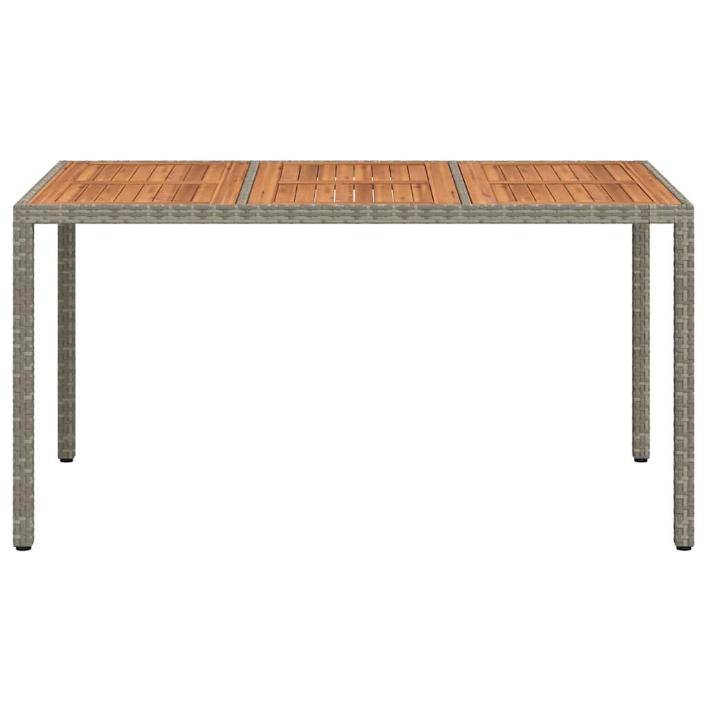 vidaXL Garden Table Grey 150 x 90 x 75 cm Poly Rattan