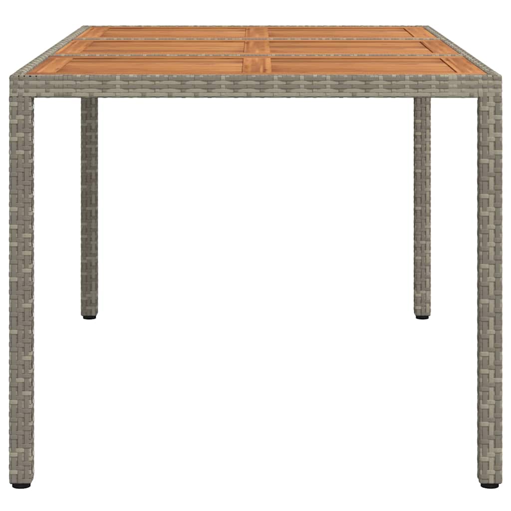 vidaXL Garden Table Grey 150 x 90 x 75 cm Poly Rattan