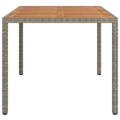 vidaXL Garden Table Grey 150 x 90 x 75 cm Poly Rattan