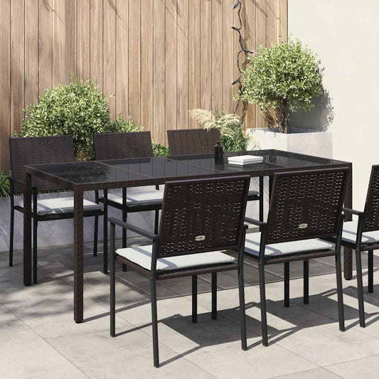 vidaXL Garden Table Brown Poly Rattan