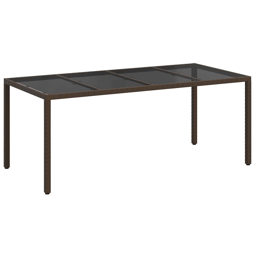 vidaXL Garden Table Brown 190 x 90 x 75 cm Poly Rattan