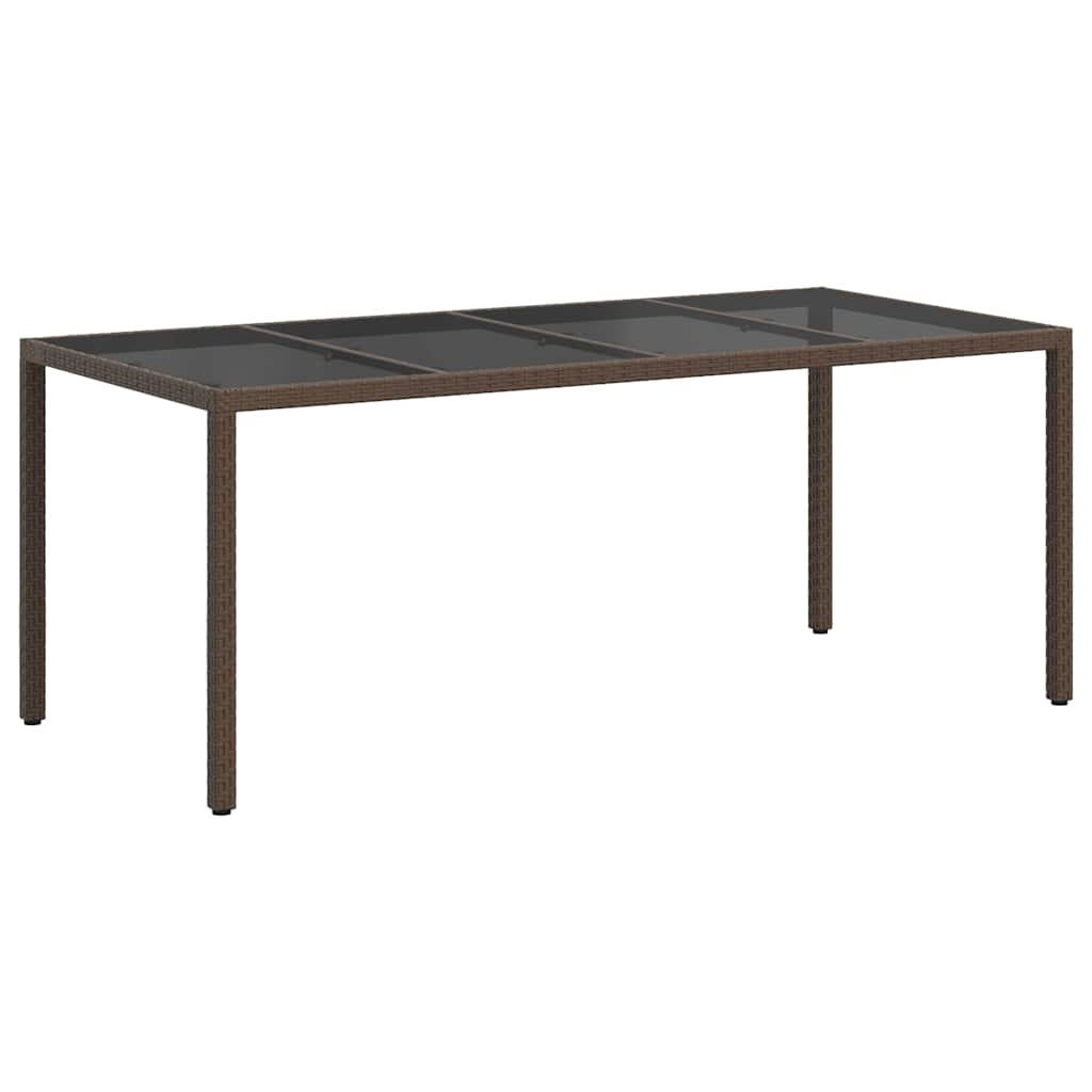 vidaXL Garden Table Brown 190 x 90 x 75 cm Poly Rattan