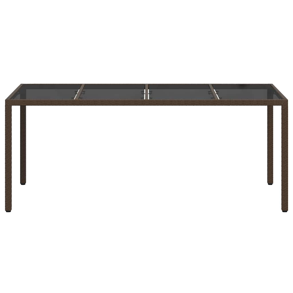 vidaXL Garden Table Brown 190 x 90 x 75 cm Poly Rattan